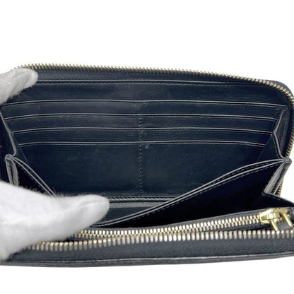 Prada Round Zipper Long Wallet Black NERO Vittero Move