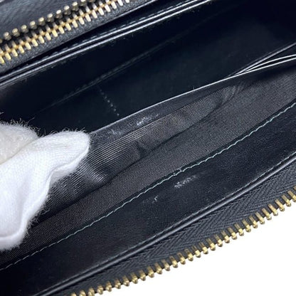 Prada Round Zipper Long Wallet Black NERO Vittero Move