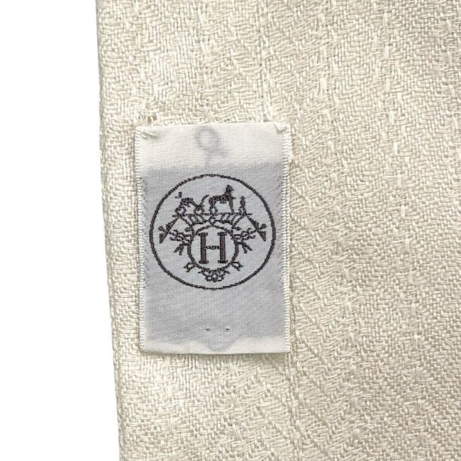 Hermes Shawl White Beige Rebliss Excellent Condition Cleaned