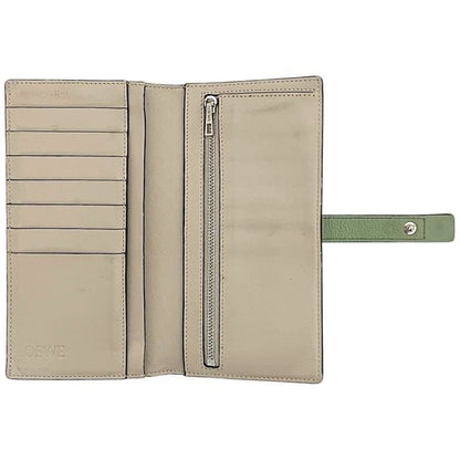 Loewe Folded Long Wallet Vertical Wallet Khaki Green Anagram
