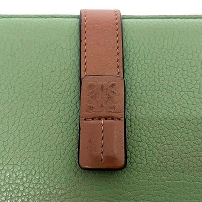 Loewe Folded Long Wallet Vertical Wallet Khaki Green Anagram