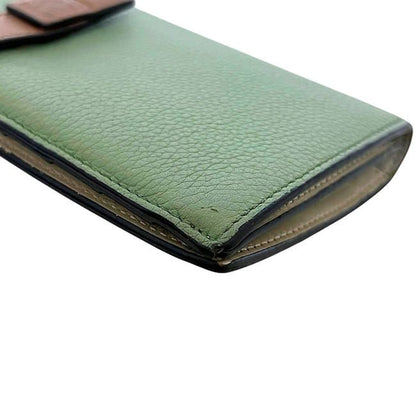 Loewe Folded Long Wallet Vertical Wallet Khaki Green Anagram