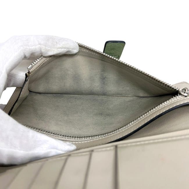 Loewe Folded Long Wallet Vertical Wallet Khaki Green Anagram