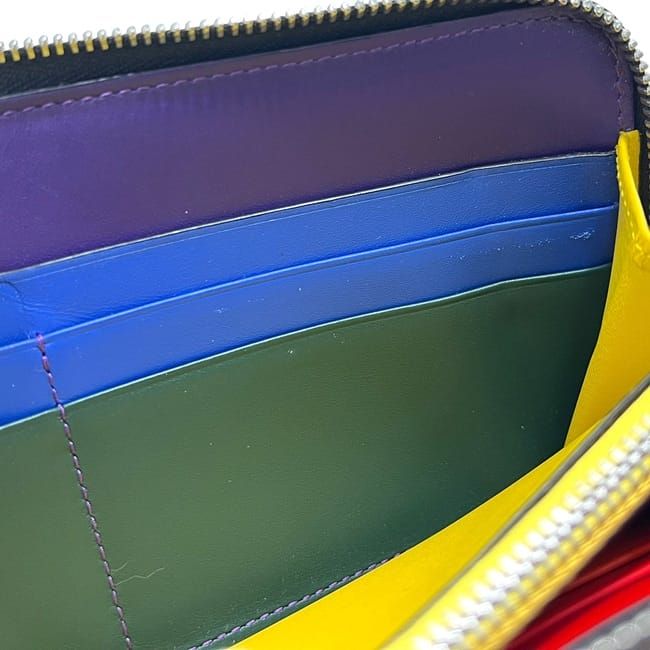 Loewe Round Zipper Long Wallet Rainbow Wallet Black