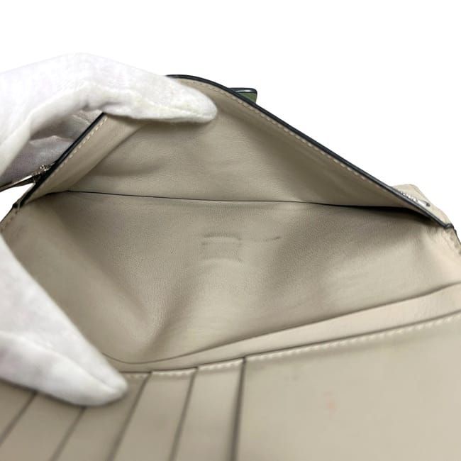 Loewe Folded Long Wallet Vertical Wallet Khaki Green Anagram