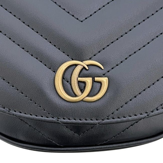 Gucci Chain Shoulder Bag Black Ggmarmont 746431