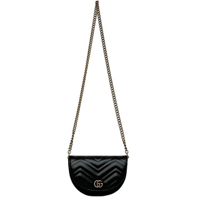 Gucci Chain Shoulder Bag Black Ggmarmont 746431