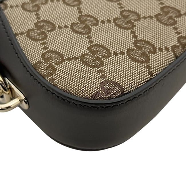 Gucci Shoulder Bag Moonside Beige Brown GG Canvas