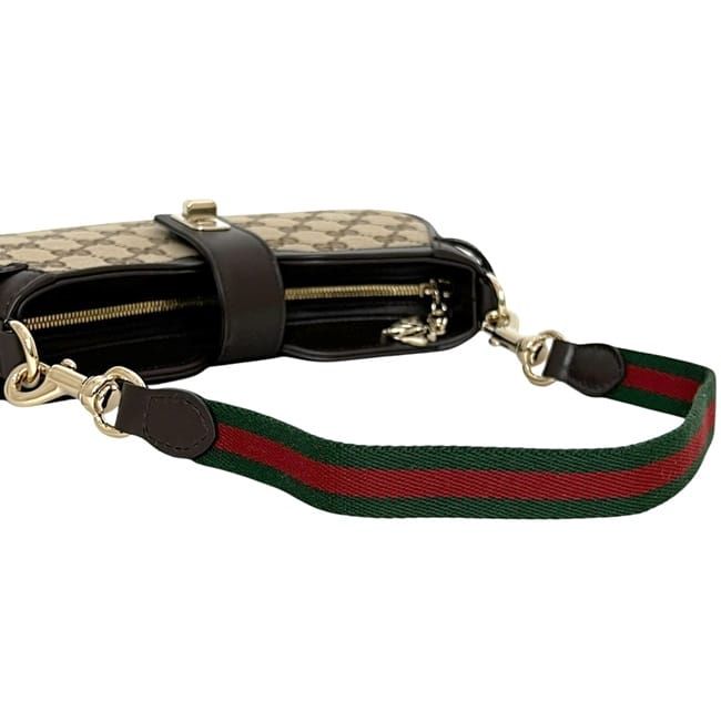 Gucci Shoulder Bag Moonside Beige Brown GG Canvas