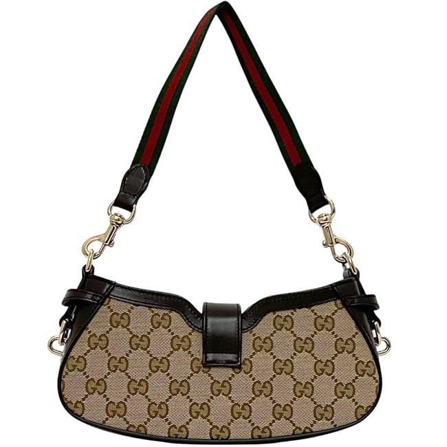 Gucci Shoulder Bag Moonside Beige Brown GG Canvas