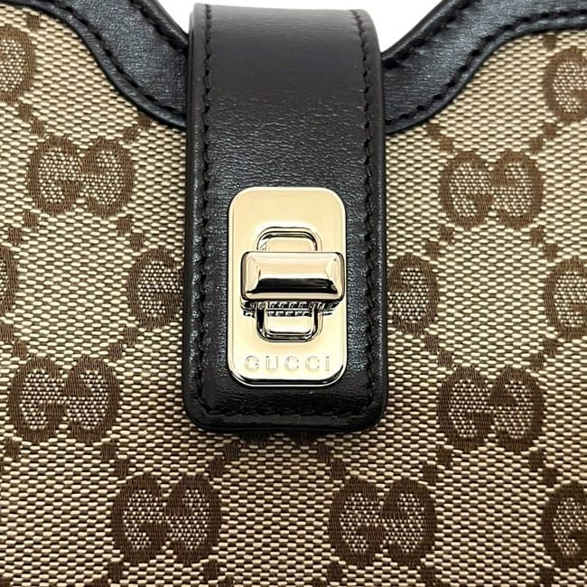 Gucci Shoulder Bag Moonside Beige Brown GG Canvas