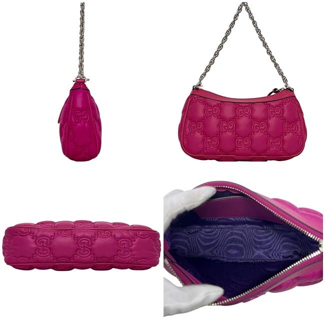 Gucci 2 Way Bag Pink Ggmatelasse 735049 Excellent Condition