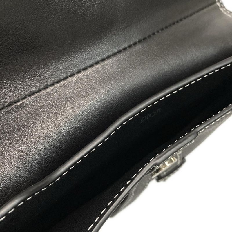 Dior/christian Dior Beautiful Clutch Bag Saddle Bag Black Leather