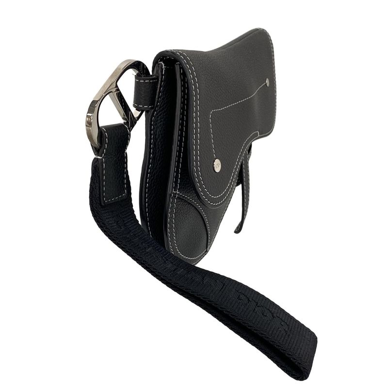Dior/christian Dior Beautiful Clutch Bag Saddle Bag Black Leather