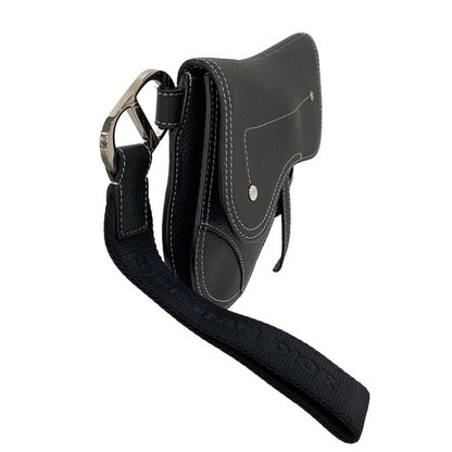 Dior/christian Dior Beautiful Clutch Bag Saddle Bag Black Leather