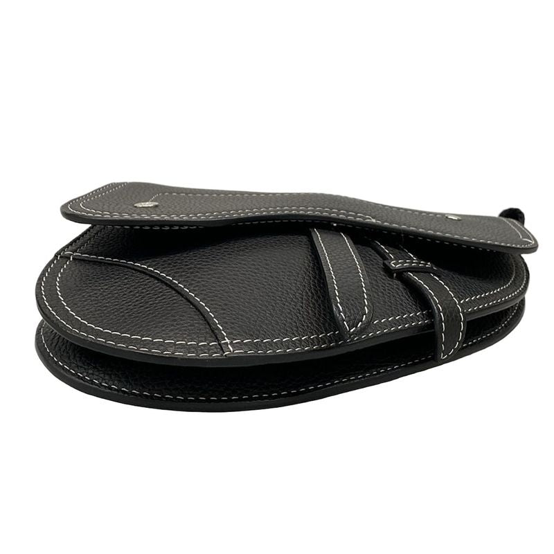 Dior/christian Dior Beautiful Clutch Bag Saddle Bag Black Leather