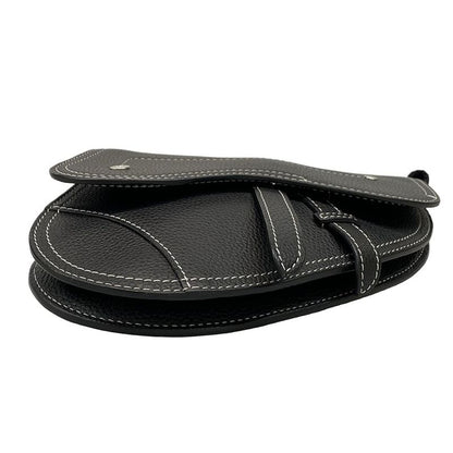 Dior/christian Dior Beautiful Clutch Bag Saddle Bag Black Leather