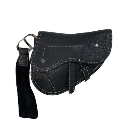 Dior/christian Dior Beautiful Clutch Bag Saddle Bag Black Leather