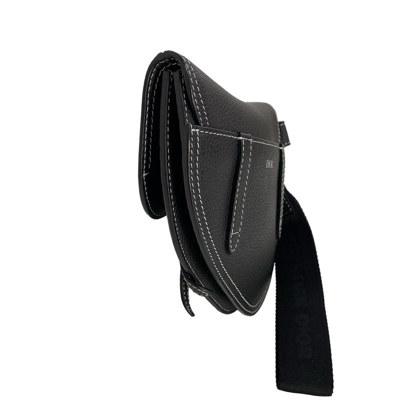 Dior/christian Dior Beautiful Clutch Bag Saddle Bag Black Leather