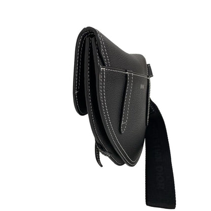 Dior/christian Dior Beautiful Clutch Bag Saddle Bag Black Leather