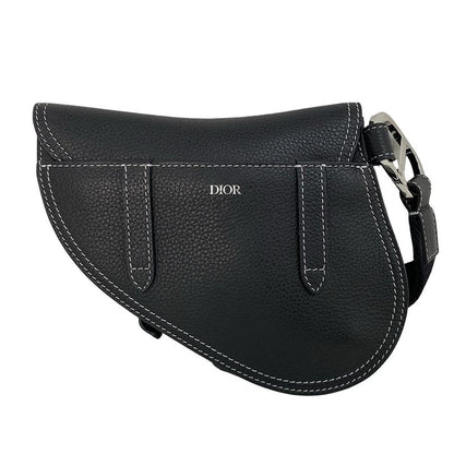 Dior/christian Dior Beautiful Clutch Bag Saddle Bag Black Leather