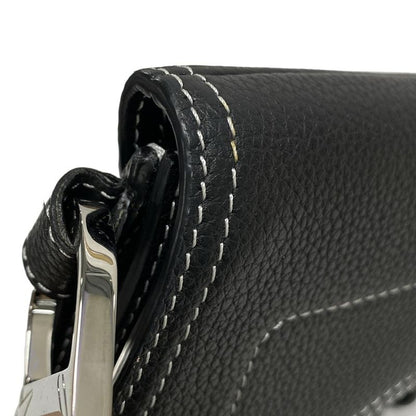 Dior/christian Dior Beautiful Clutch Bag Saddle Bag Black Leather