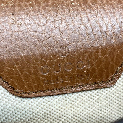 Gucci Shoulder Bag Horsebit 1955 625615 Navy Ivory And Dark Brown Leather