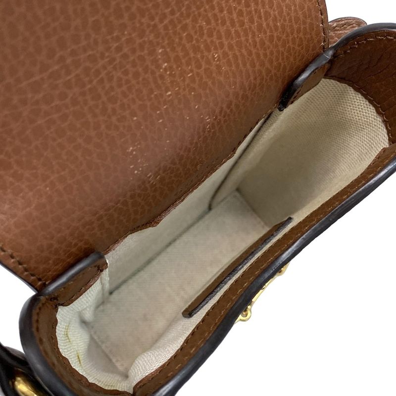 Gucci Shoulder Bag Horsebit 1955 625615 Navy Ivory And Dark Brown Leather