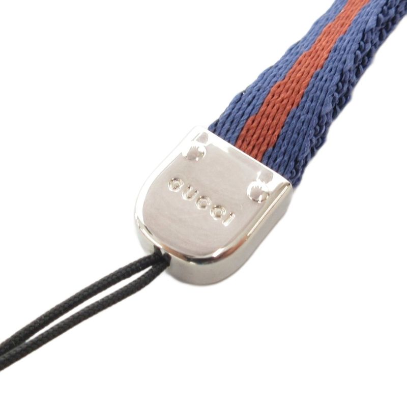 Gucci Key Holder Charm Lanyard Sherry Line Blue Orange JS