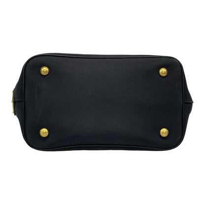 Prada Tote Bag Logo Jacquard 1ba172 Black Leather