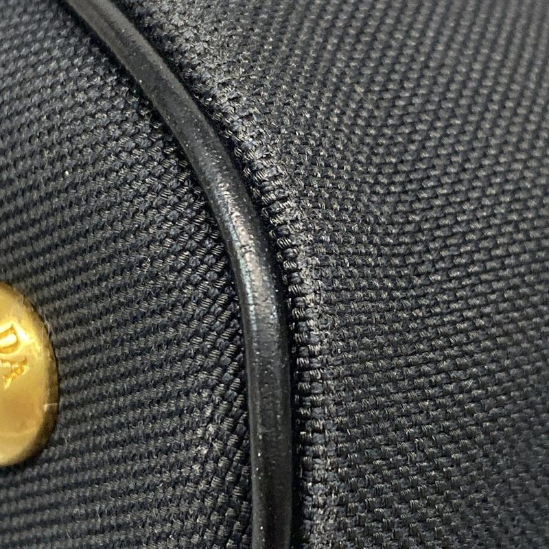 Prada Tote Bag Logo Jacquard 1ba172 Black Leather