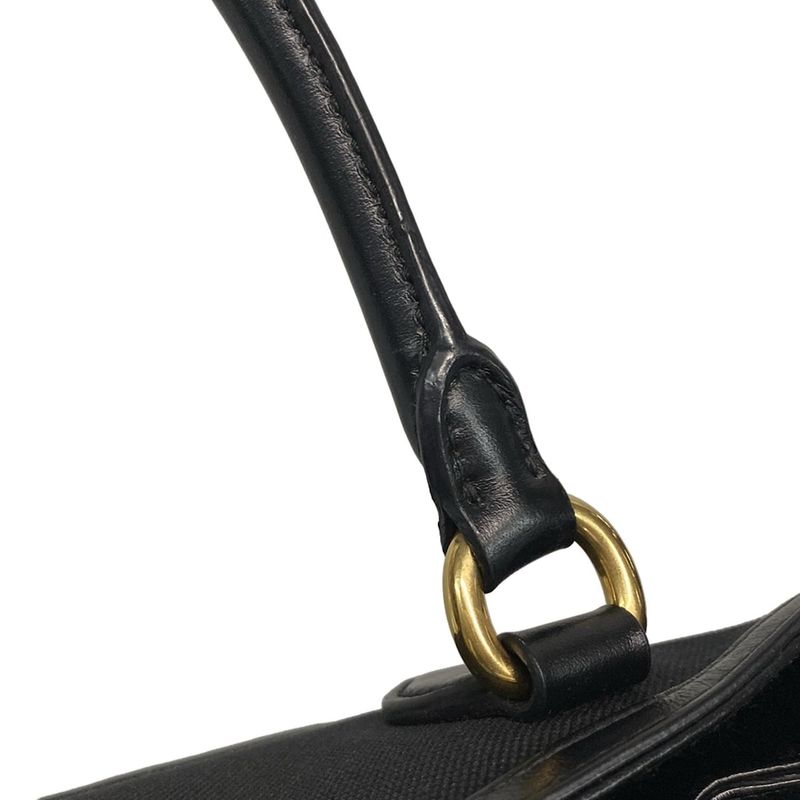 Prada Tote Bag Logo Jacquard 1ba172 Black Leather