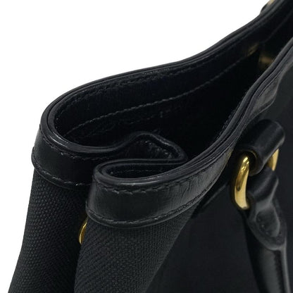 Prada Tote Bag Logo Jacquard 1ba172 Black Leather