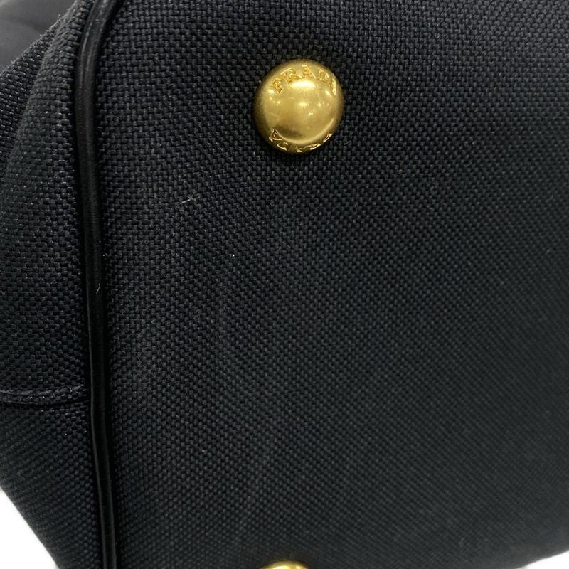 Prada Tote Bag Logo Jacquard 1ba172 Black Leather