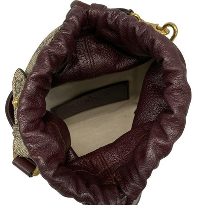 Gucci Handbag Double G Mini Crossbody Bag 752583 Bordeaux Leather