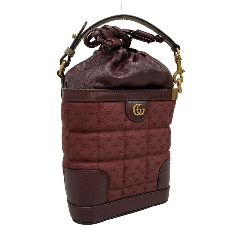 Gucci Handbag Double G Mini Crossbody Bag 752583 Bordeaux Leather