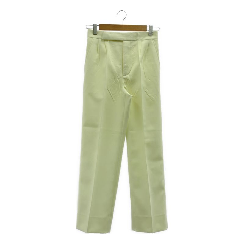 Celine - Phoebe Period Polyester Cotton 2-tuck Slacks Pants - 34 - Ivory -