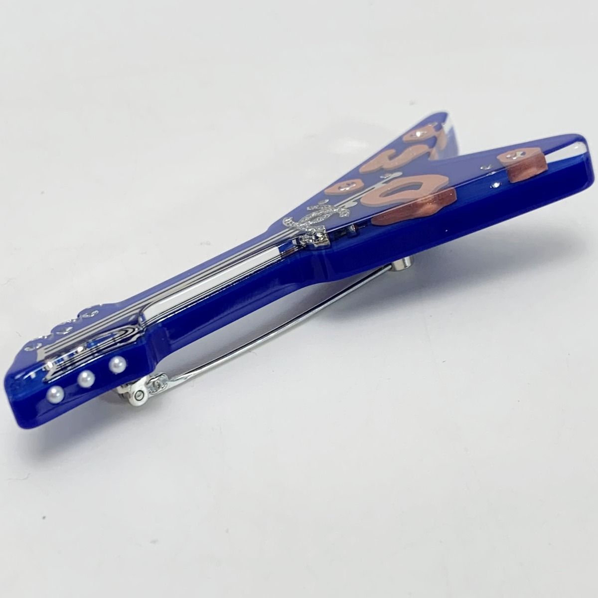 Chanel Coco Mark Electric Guitar Motif Blue Brooch