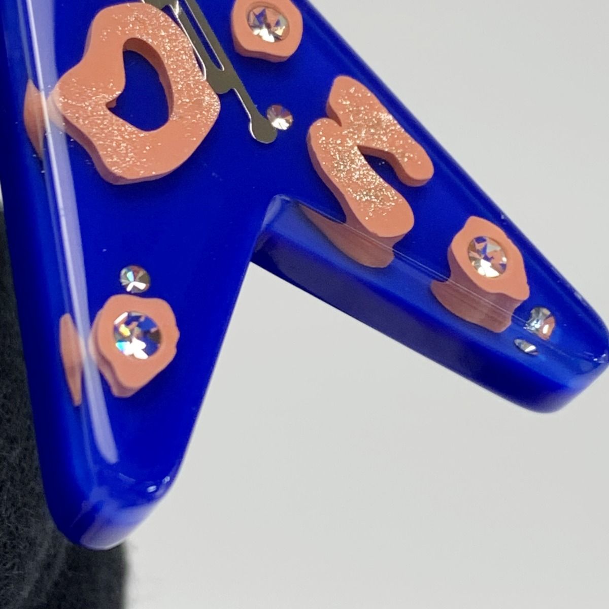 Chanel Coco Mark Electric Guitar Motif Blue Brooch