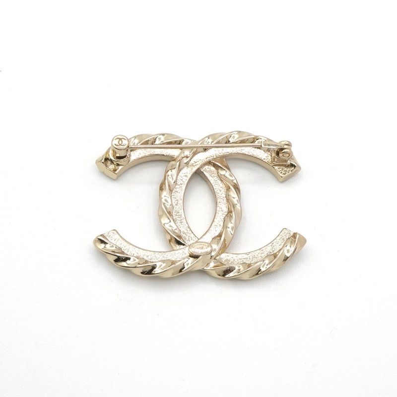 Chanel Brooch Corsage Gold Here Mark Rhinestone