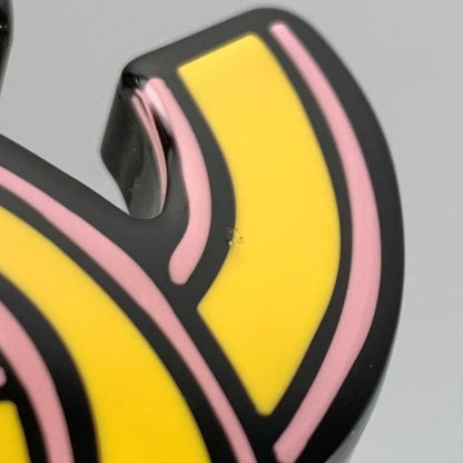 Chanel Handwritten Coco Mark D23a Yellow X Pink Jewelry Accessories Brooch