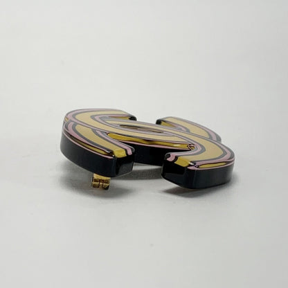 Chanel Handwritten Coco Mark D23a Yellow X Pink Jewelry Accessories Brooch
