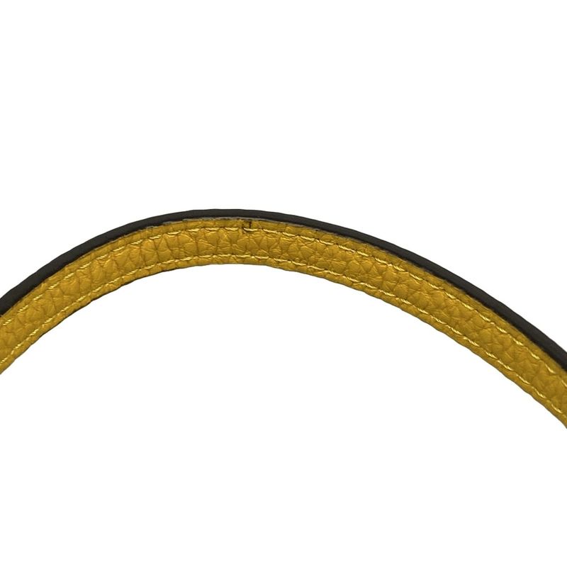 Fendi Shoulder Bag Micro Flat Baguette 7m0311 Yellow Mini Bag Leather