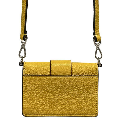 Fendi Shoulder Bag Micro Flat Baguette 7m0311 Yellow Mini Bag Leather
