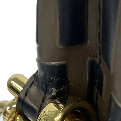 Fendi Shoulder Bag Mon Trezor 8bt298 Brown X Black X Red FF Logo/shape Pressed/d