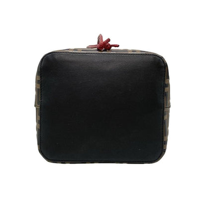 Fendi Shoulder Bag Mon Trezor 8bt298 Brown X Black X Red FF Logo/shape Pressed/d