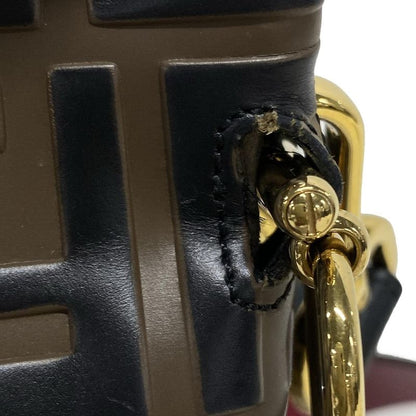 Fendi Shoulder Bag Mon Trezor 8bt298 Brown X Black X Red FF Logo/shape Pressed/d