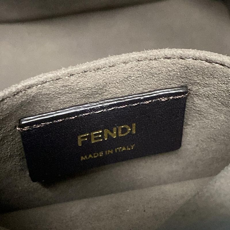 Fendi Shoulder Bag Mon Trezor 8bt298 Brown X Black X Red FF Logo/shape Pressed/d