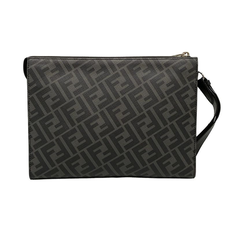 Fendi Clutch Bag Diagonal Clutch Bag 7va491 Gray X Black X Yellow Leather