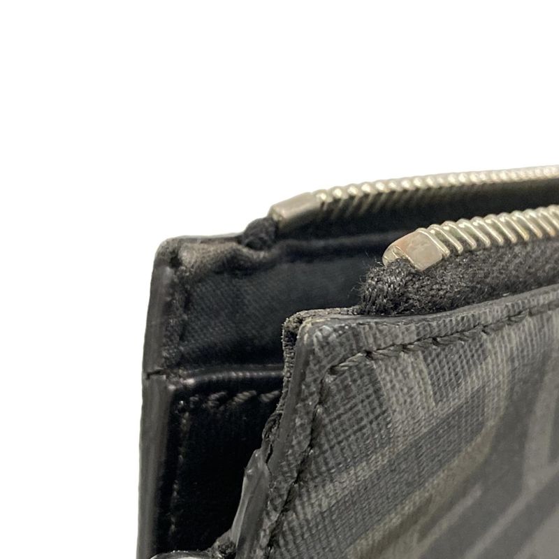 Fendi Clutch Bag Diagonal Clutch Bag 7va491 Gray X Black X Yellow Leather